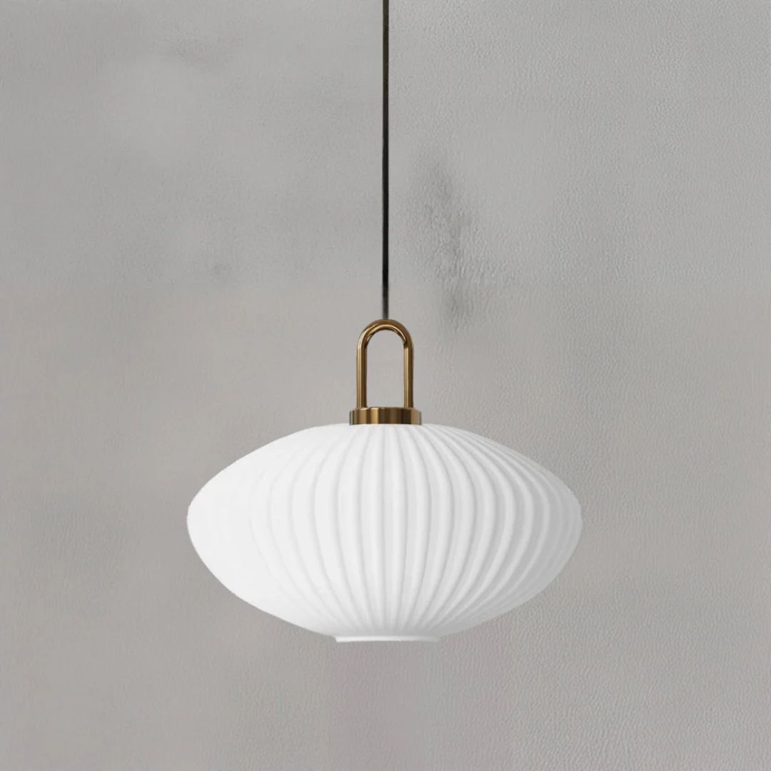 Italian Glass Pendant White