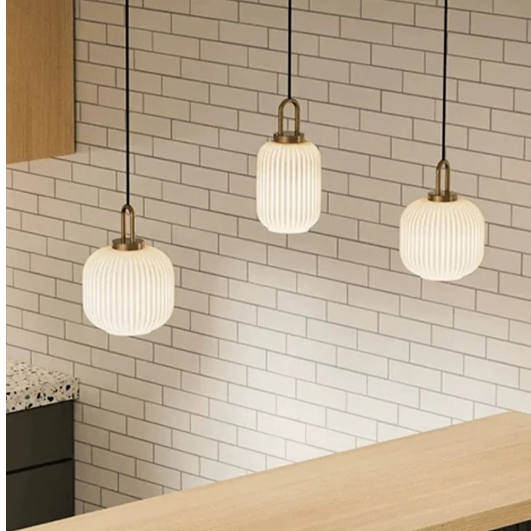 Italian Glass Pendant White