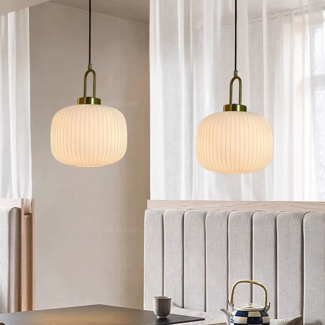 Italian Glass Pendant White