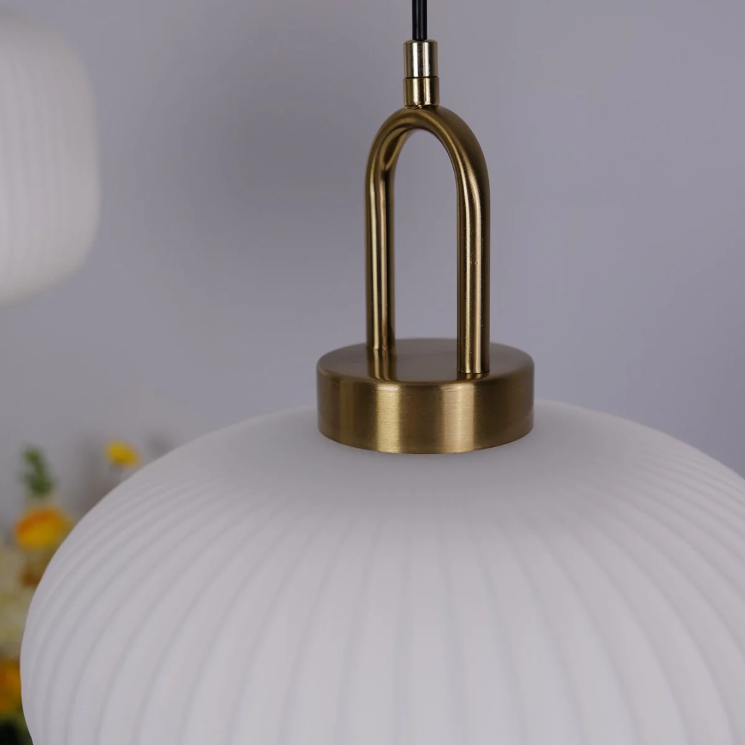 Italian Glass Pendant White